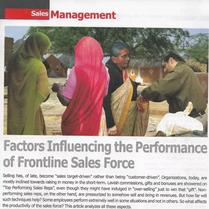 Factors Influencing the Performance of Frontline Sales Force